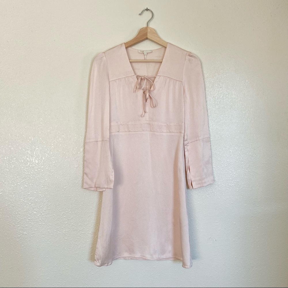 Maje Satin Rahon Crepe Mini sailor Dress